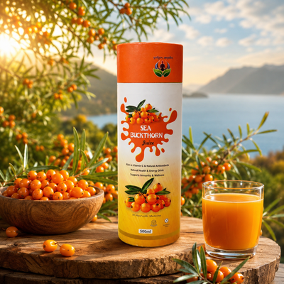 Sea Buckthorn Juice | Rich in Natural Antioxidants & Vitamin C | Ayurvedic Wellness Drink | 500ml